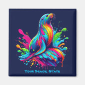 Aimant Lion de mer coloré (Devant)