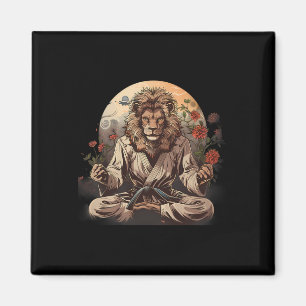 Aimant Lion de Taekwondo Floral Mma Kickboxing Jiu-jitsu