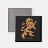 Aimant Lion d'or médiéval en noir (Recto/Verso)