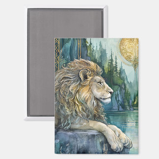 Aimant Lion du Royaume Enchanté Art Fantastique