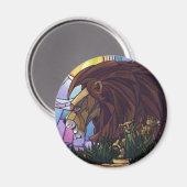 Aimant Lion et petits (Recto/Verso)