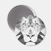 Aimant Lion géométrique noir et blanc (Recto/Verso)