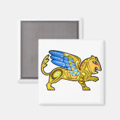 Aimant Lion Griffin à ailes médiévales (Recto/Verso)