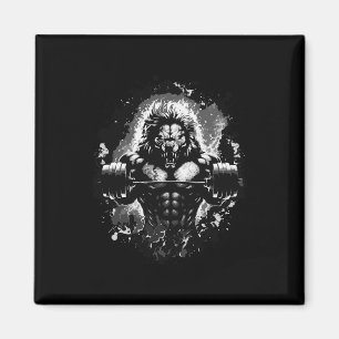 Aimant Lion Lifting Weights Gym Beast Exercice Muscles Bo