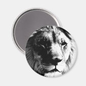 Aimant Lion noir et blanc (Recto/Verso)