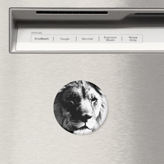 Aimant Lion noir et blanc (In Situ (Lave-vaisselle))