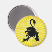 Aimant Lion noir ; Leo (Recto/Verso)