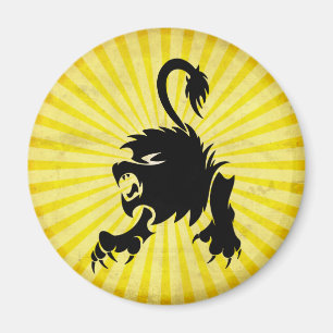 Aimant Lion noir ; Leo