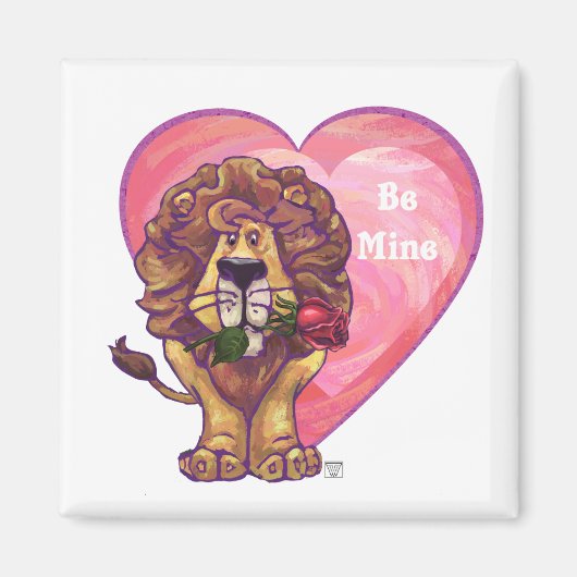 Aimant Lion Saint Valentin (Devant)