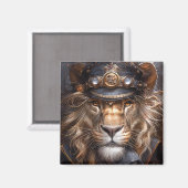 Aimant Lion Steampunk (Recto/Verso)
