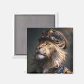 Aimant Lion Steampunk (Recto/Verso)