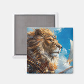 Aimant Lion Steampunk (Recto/Verso)