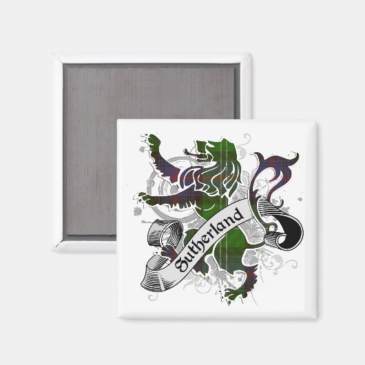 Aimant Lion Tartan Sutherland (Recto/Verso)