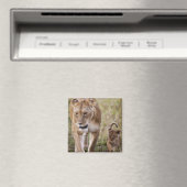 Aimant Lionne avec son petit (In Situ (Lave-vaisselle))