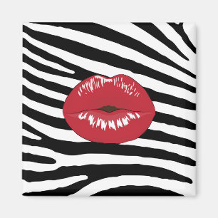 Aimant Lips kiss fashion glamour beauty makeup zebra