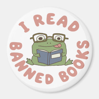 Aimant Lire des livres interdits Drôle de grenouille lisa