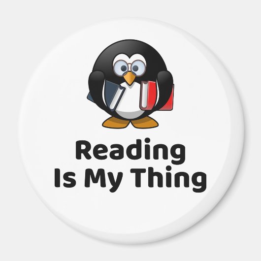 Aimant Lire Est Mon Chose Pingouin Drôle Lecture (Devant)