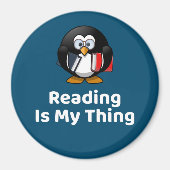 Aimant Lire Est Mon Chose Pingouin Drôle Lecture (Devant)