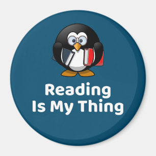 Aimant Lire Est Mon Chose Pingouin Drôle Lecture
