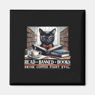 Aimant Lire Livres Interdits Boire Café Combattre Le Mal