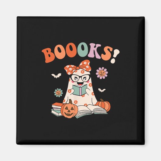 Aimant Lire plus Livres Éffrayant enseignant Cute Hallowe (Devant)