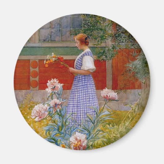 Aimant Lisbeth avec des pivoies (Devant)