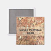 Aimant Lisbonne Orange Brown Abstrait (Recto/Verso)
