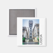 Aimant Lisbonne Portugal Retro Ascenseur de vacances Souv (Recto/Verso)