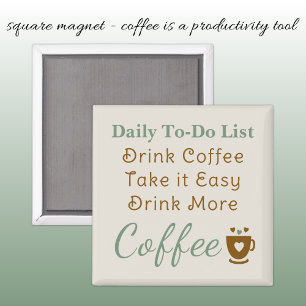 Aimant Liste de choses à faire pour les amateurs de café