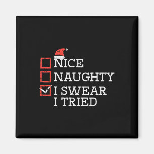 Aimant Liste de vérification de Noël Nice Naughty J'ai es
