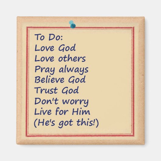 Aimant Liste des tâches pour aujourd'hui (Devant)