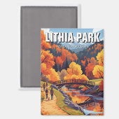 Aimant Lithia Park Ashland Oregon Travel Postcard (Recto/Verso)