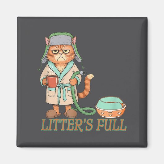 Aimant Litters Full Funny Cat Lovers Christmas Funny Gift (Devant)