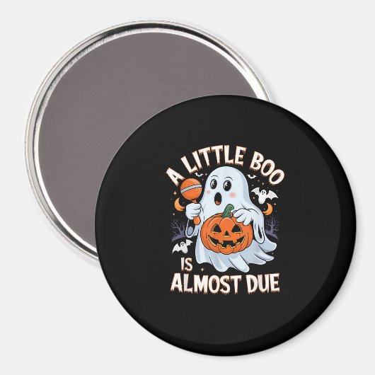 Aimant Little Boo est presque due Cute Halloween Grossess (Recto/Verso)