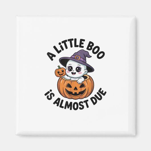 Aimant Little Boo Est Presque Prête Cute Halloween Annonc (Devant)