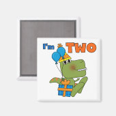 Aimant Little Dino 2e Anniversaire Tshirts et cadeaux (Recto/Verso)