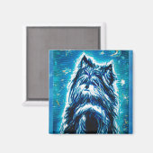 Aimant Little Doggy en bleu (Recto/Verso)