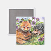 Aimant Little Fox Et Hérisson (Recto/Verso)