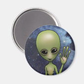 Aimant Little Green Man Space Alien Sci Fi Stars Galaxy (Recto/Verso)