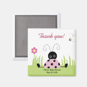 Aimant Little Ladybug (rose) Baby shower Favoriser l'aima (Recto/Verso)