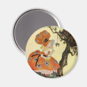 Aimant Little Miss Muffet & Spider, Vintage Mère Goose (Recto/Verso)