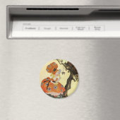 Aimant Little Miss Muffet & Spider, Vintage Mère Goose (In Situ (Lave-vaisselle))