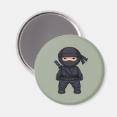Aimant Little Ninja Warrior on Sage Green (Recto/Verso)