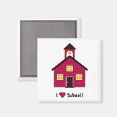 Aimant Little Red School House I Love School (Recto/Verso)