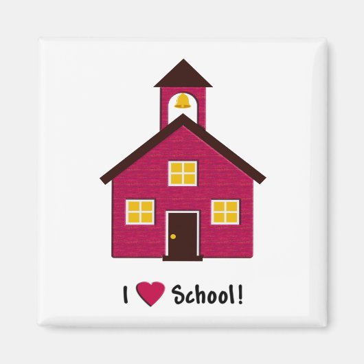 Aimant Little Red School House I Love School (Devant)