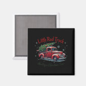 Aimant Little Red Truck Hauling A Christmas Tree Family M (Recto/Verso)