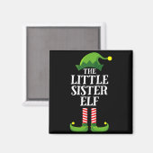 Aimant Little Sister Elf Matching Family Group Christmas  (Recto/Verso)