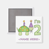 Aimant Little Turtle 2e anniversaire (Recto/Verso)