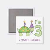 Aimant Little Turtle 3e anniversaire (Recto/Verso)