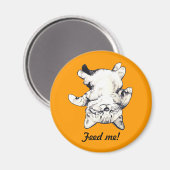 Aimant LittlePixyBoots - "Feed Me" Chat orange (Recto/Verso)